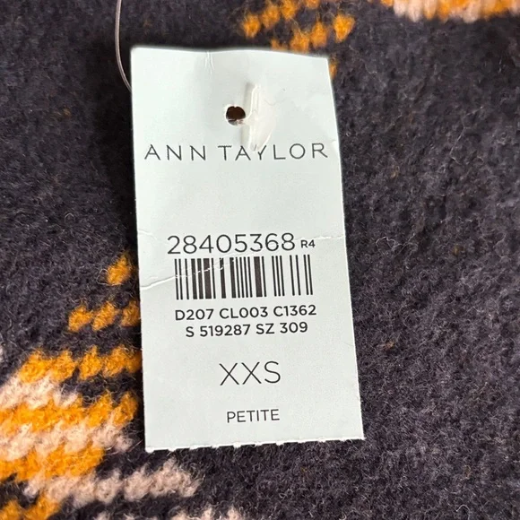 Ann Taylor Plaid Turtleneck Sweater - Black, Cream, and Gold - Picture 5 of 5